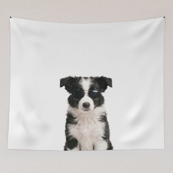 Artikelvorschau, Niedlicher Border-Collie-Welpe mit Sonnenbrille – lustig entworfen und verkauft von RareLavender.