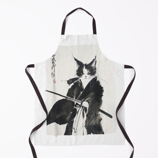 Item preview, Samurai Cat Warrior Ink - Japanese Art Feline Katana T-Shirt designed and sold by gidget-gadget.