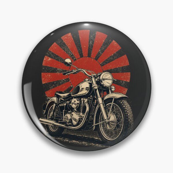Item preview, Vintage Japanese Rising Sun Motorcycle Art designed and sold by IvoryArtDesign.