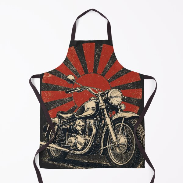 Item preview, Vintage Japanese Rising Sun Motorcycle Art designed and sold by IvoryArtDesign.
