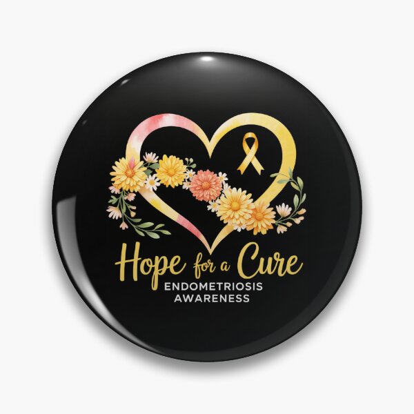 Item preview, Hope For A Cure Endometriosis Awareness Yellow Ribbon Floral Heart designed and sold by SapfireStuArt.