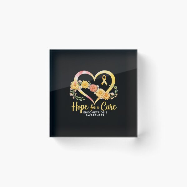 Item preview, Hope For A Cure Endometriosis Awareness Yellow Ribbon Floral Heart designed and sold by SapfireStuArt.