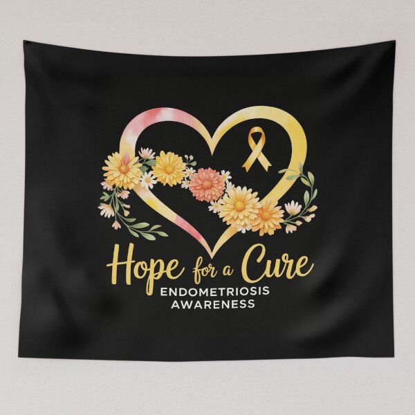Item preview, Hope For A Cure Endometriosis Awareness Yellow Ribbon Floral Heart designed and sold by SapfireStuArt.