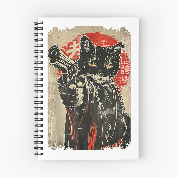 Item preview, Samurai Gangster Cat Japanese Streetwear Retro Design T-Shirt designed and sold by kevincuellar.