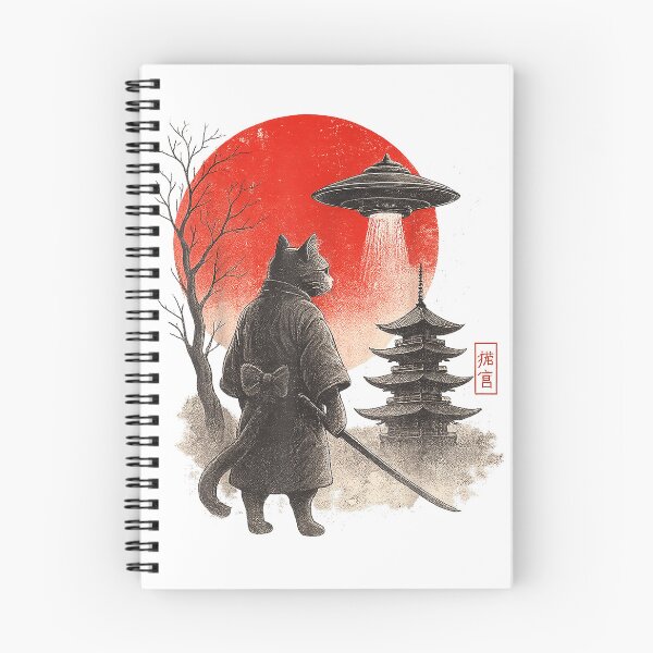 Item preview, Samurai Ninja Cat Warrior UFO Japanese Anime Gifts Funny Cat T-Shirt designed and sold by KTY-NUSS.