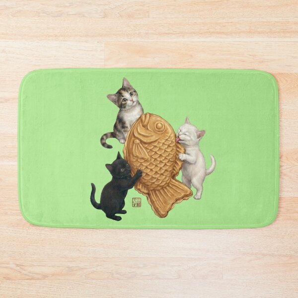 Item preview, Taiyaki Fish-shaped Cake with Three Kittens designed and sold by JapanekoGallery.