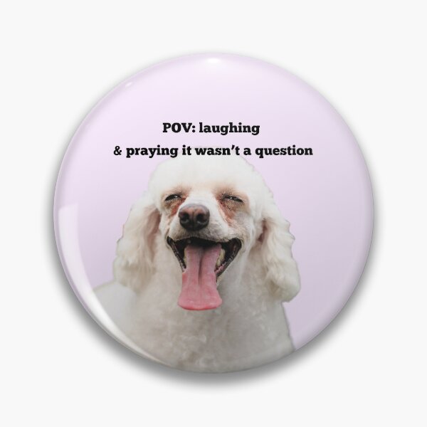 Item preview, POV Laughing Praying It Wasn't A Question Funny Poodle Print designed and sold by chaos-and-curls.