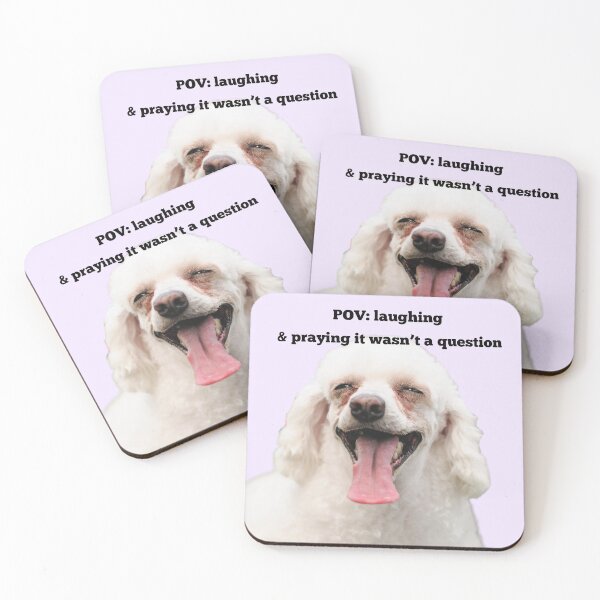 Item preview, POV Laughing Praying It Wasn't A Question Funny Poodle Print designed and sold by chaos-and-curls.