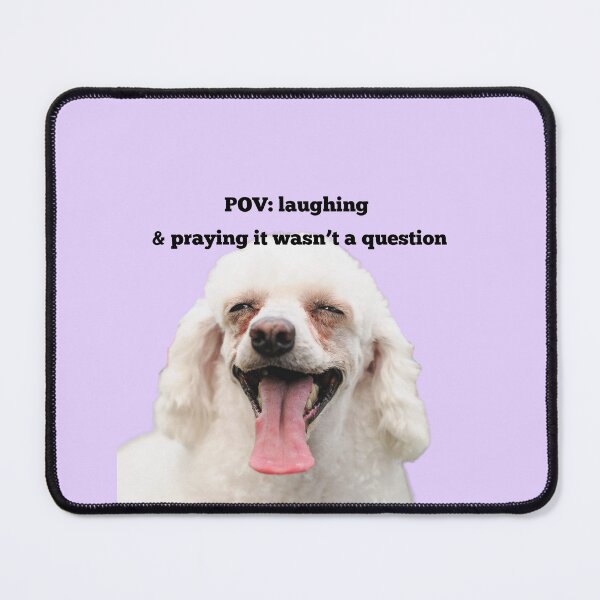 Item preview, POV Laughing Praying It Wasn't A Question Funny Poodle Print designed and sold by chaos-and-curls.