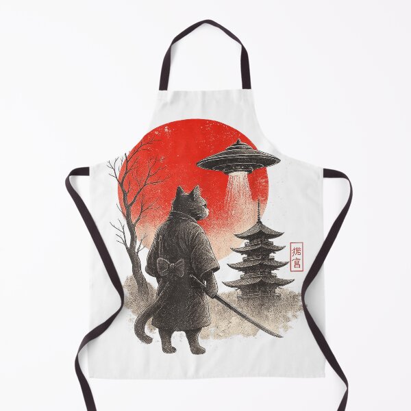 Item preview, Samurai Ninja Cat Warrior UFO Japanese Anime Gifts Funny Cat T-Shirt designed and sold by KTY-NUSS.