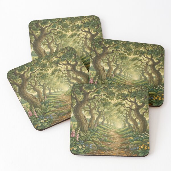 Item preview, William Morris Enchanted Oak Woodland Path Art Print | Arts & Crafts Forest Botanical Wall Art designed and sold by Tamas Das.