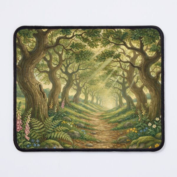 Item preview, William Morris Enchanted Oak Woodland Path Art Print | Arts & Crafts Forest Botanical Wall Art designed and sold by Tamas Das.
