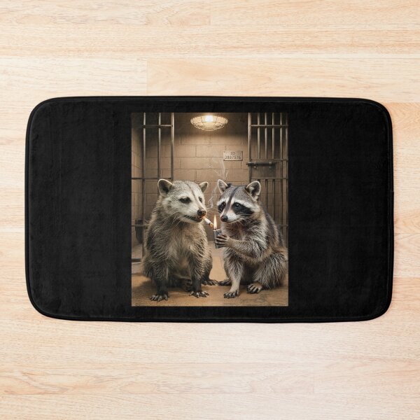 Item preview, Raccoon and Opossum Smoking Cigarette Funny Meme designed and sold by studio-ssaam.