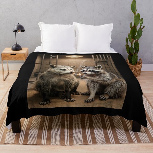 Item preview, Raccoon and Opossum Smoking Cigarette Funny Meme designed and sold by studio-ssaam.