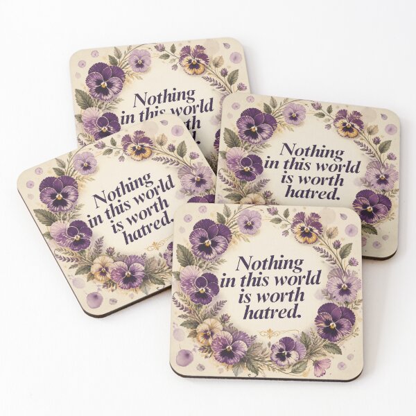 Item preview, Nothing in This World Is Worth Hatred – Inspirational Floral Quote Design designed and sold by SakinahArt.