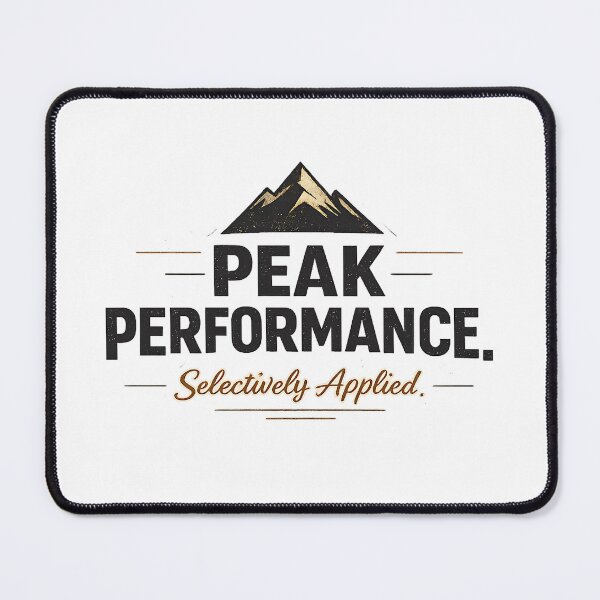 Item preview, Peak Performance. Selectively Applied. Minimalist Motivational Humor designed and sold by dytf79.
