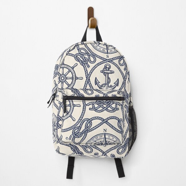 Item preview, Vintage Nautical Compass Anchor & Rope Seamless Pattern Throw Pillow designed and sold by FestivityFinds.