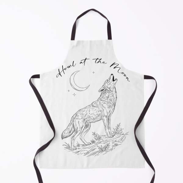 Item preview, Howl at the Moon Wolf Line Art | Crescent Moon Celestial Wolf Design designed and sold by Ink & Kind Studio.