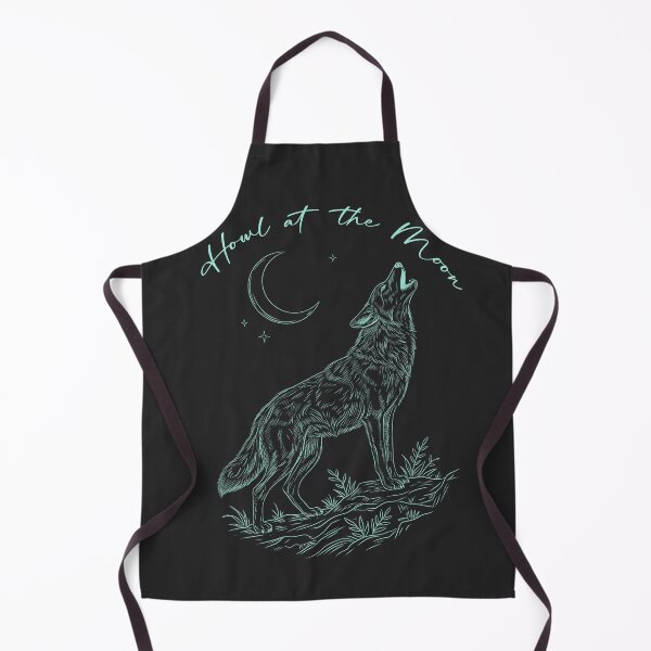 Item preview, Dark Version Howl at the Moon Wolf Line Art | Crescent Moon Celestial Wolf Design designed and sold by Ink & Kind Studio.