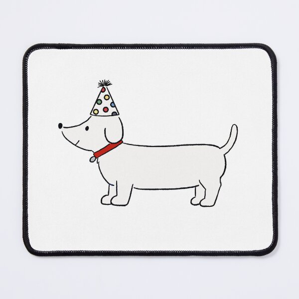 Item preview, Cute Birthday Dachshund Dog with Party Hat designed and sold by pinkystickstore.