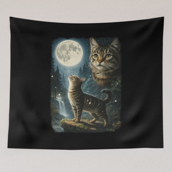 Item preview, Tabby Cat Howling to the Moon Vintage Meme designed and sold by studio-ssaam.