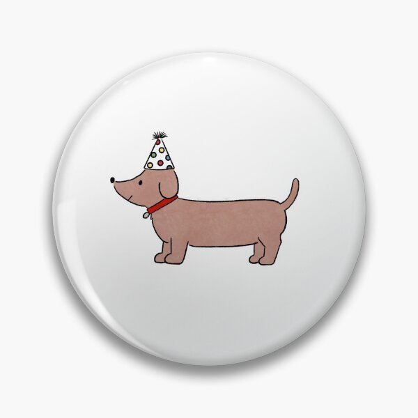 Item preview, Copy of Cute Birthday Dachshund Dog with Party Hat designed and sold by pinkstickstore.