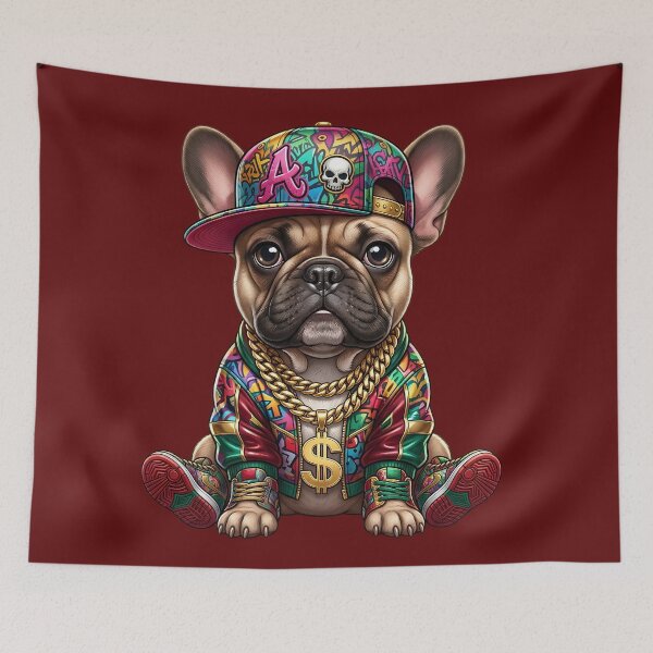 Item preview, Hip Hop French Bulldog Streetwear Graffiti Art designed and sold by digitalbob60.
