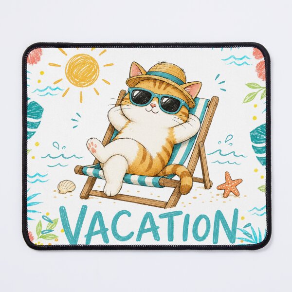 Item preview, Vacation Cat – Cute Summer Beach Kitty in Sunglasses 2026 designed and sold by lematworks.