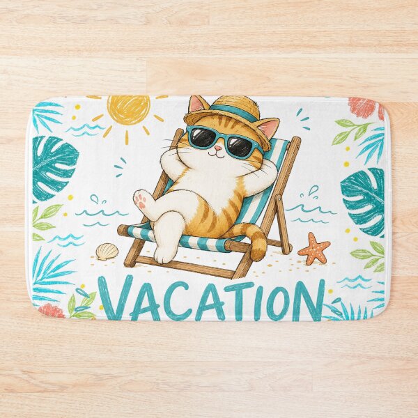 Item preview, Vacation Cat – Cute Summer Beach Kitty in Sunglasses 2026 designed and sold by lematworks.