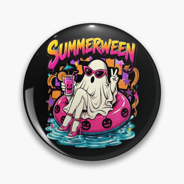 Item preview, Happy Summerween Watermelon Pool Spooky Boo designed and sold by elongatedjazz.
