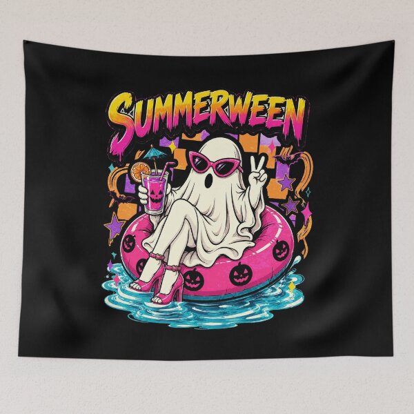 Item preview, Happy Summerween Watermelon Pool Spooky Boo designed and sold by elongatedjazz.
