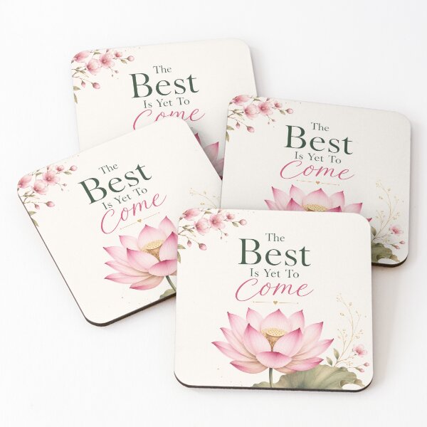 Item preview, The Best Is Yet To Come Pink Lotus Floral Inspirational Art designed and sold by MissDJLI.