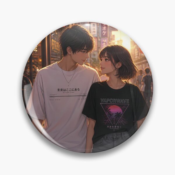 Item preview, Romantic Golden Hour Anime Couple in Tokyo Street designed and sold by Swizzy2vore.