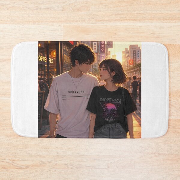Item preview, Romantic Golden Hour Anime Couple in Tokyo Street designed and sold by Swizzy2vore.