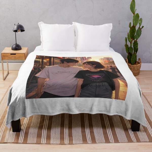 Item preview, Romantic Golden Hour Anime Couple in Tokyo Street designed and sold by Swizzy2vore.