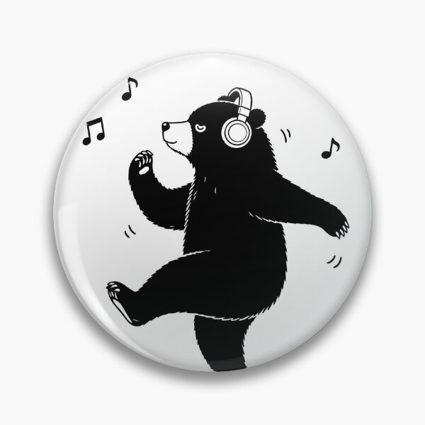 Item preview, Dancing Bear with Headphones — Music Lover Kawaii Art Tee designed and sold by medicalkinoko.