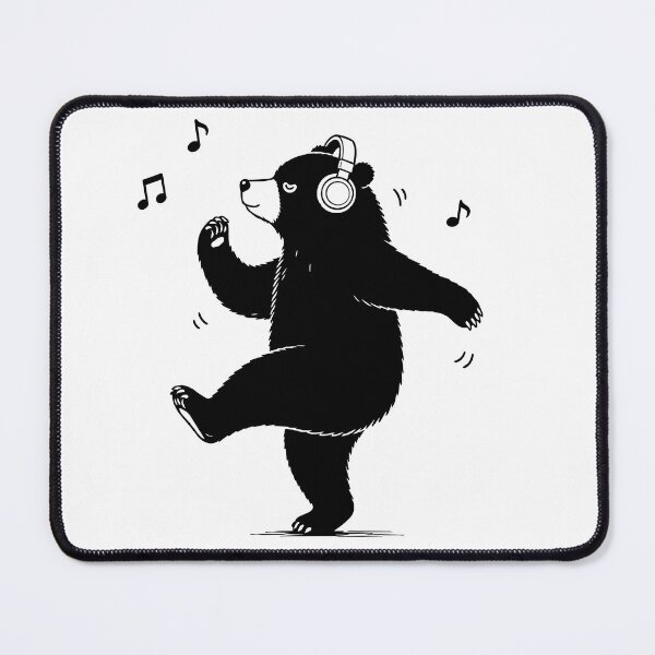Item preview, Dancing Bear with Headphones — Music Lover Kawaii Art Tee designed and sold by medicalkinoko.