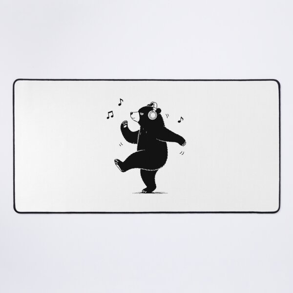 Item preview, Dancing Bear with Headphones — Music Lover Kawaii Art Tee designed and sold by medicalkinoko.