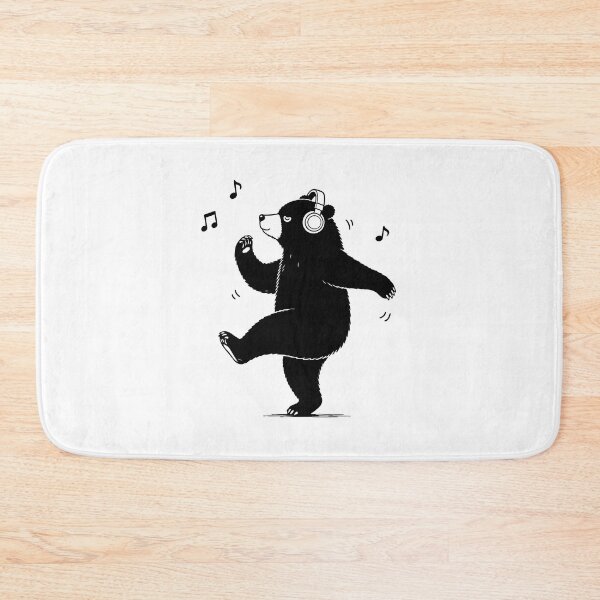 Item preview, Dancing Bear with Headphones — Music Lover Kawaii Art Tee designed and sold by medicalkinoko.