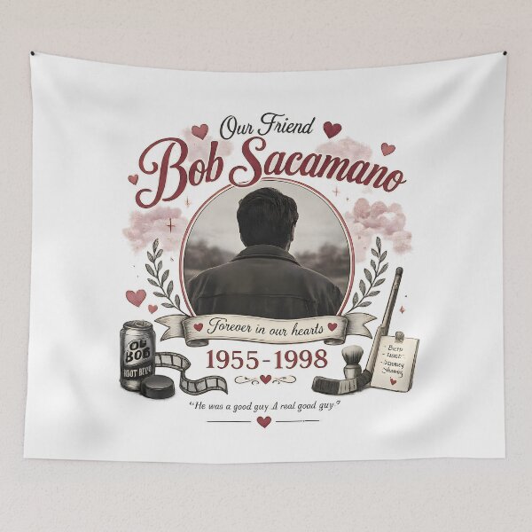 Item preview, Our Friend Bob Sacamano Memorial Shirt | Seinfeld Inspired Parody  | Funny TV Sitcom Reference designed and sold by WordWab.