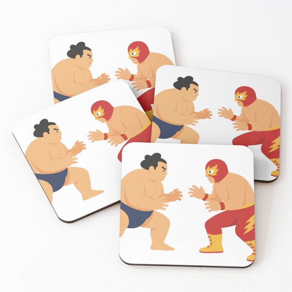 Item preview, Sumo vs Pro Wrestler — Japan vs Mexico Wrestling Mashup Tee designed and sold by medicalkinoko.