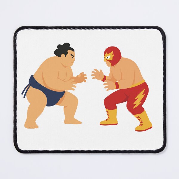 Item preview, Sumo vs Pro Wrestler — Japan vs Mexico Wrestling Mashup Tee designed and sold by medicalkinoko.