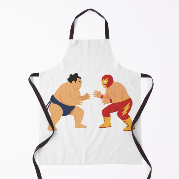 Item preview, Sumo vs Pro Wrestler — Japan vs Mexico Wrestling Mashup Tee designed and sold by medicalkinoko.