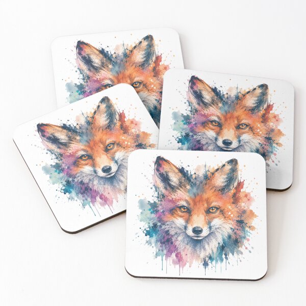 Item preview, Colorful Watercolor Fox Splash Art designed and sold by 0606PM.
