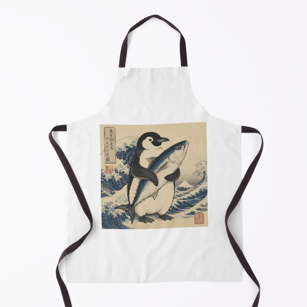 Item preview, Penguin and Fish — Japanese Ukiyo-e Style Ocean Art Tee designed and sold by medicalkinoko.