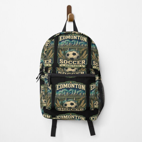 Artikelvorschau, Edmonton Soccer Heritage Retro-Kanada-Shirt | Vintage-Alberta-Fußball-Reisedesign | Geschenk für Fußballfans mit Bergkulisse entworfen und verkauft von Globalcitytees.