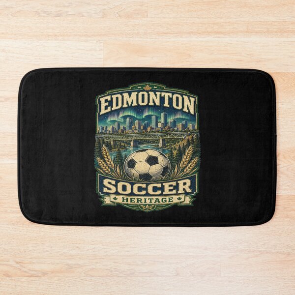Item preview, Edmonton Soccer Heritage Retro Canada Shirt | Vintage Alberta Football Travel Design | Mountain Skyline Soccer Fan Gift designed and sold by Globalcitytees.