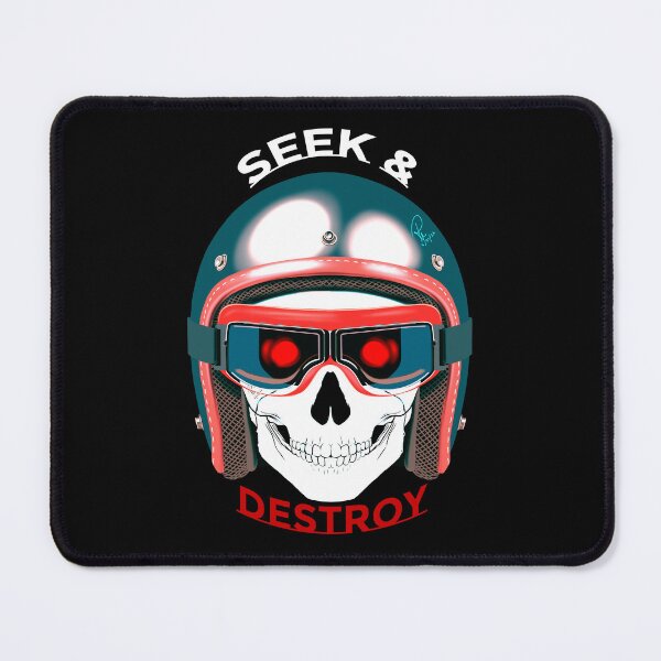 Item preview, Seek and Destroy Silver Helmet Skull Graphic designed and sold by Rhapsodic1290.