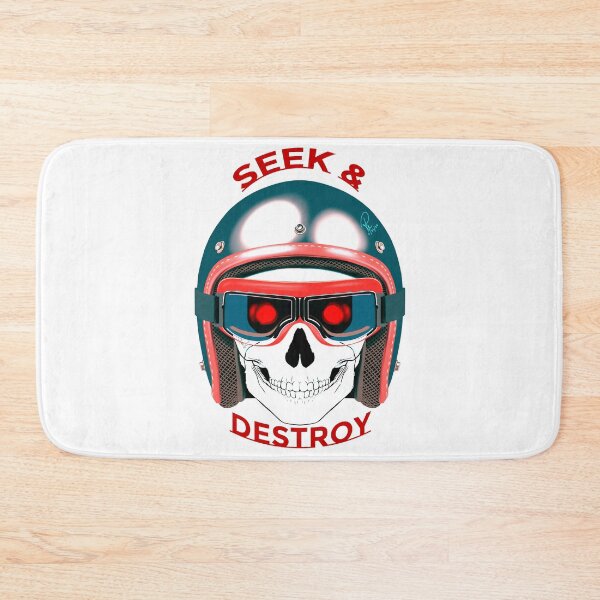 Item preview, Seek and Destroy Silver Helmet Skull Graphic designed and sold by Rhapsodic1290.