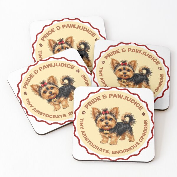 Item preview, Pride & Pawjudice Yorkie Badge designed and sold by MyYorkieLife.